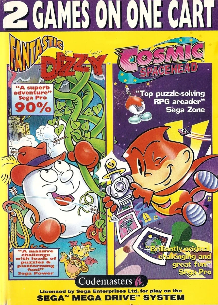 2 Games on One Cart: Fantastic Dizzy and Cosmic Spacehead
