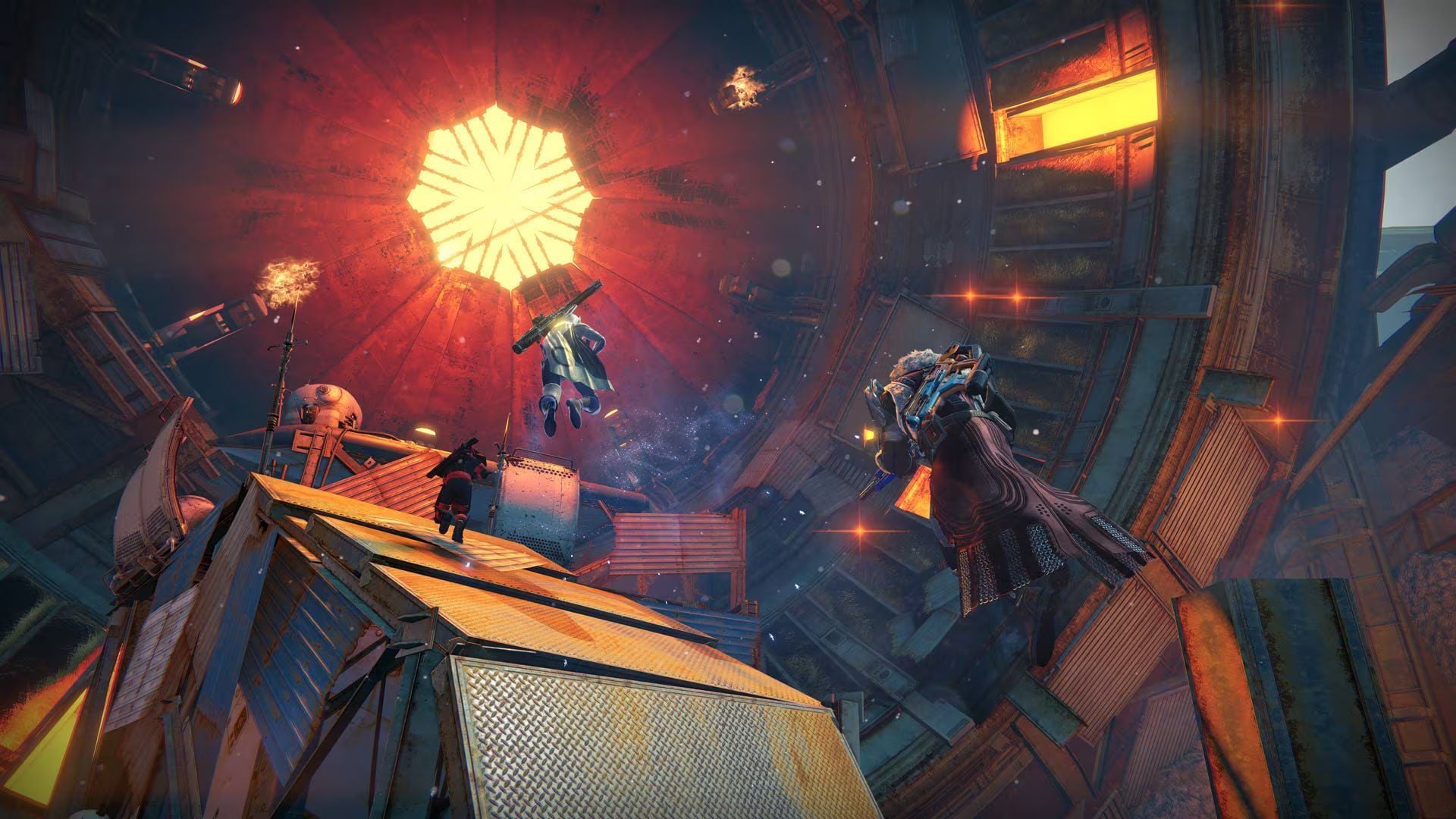 Escena de combate en primera persona durante la campaña clásica de Destiny