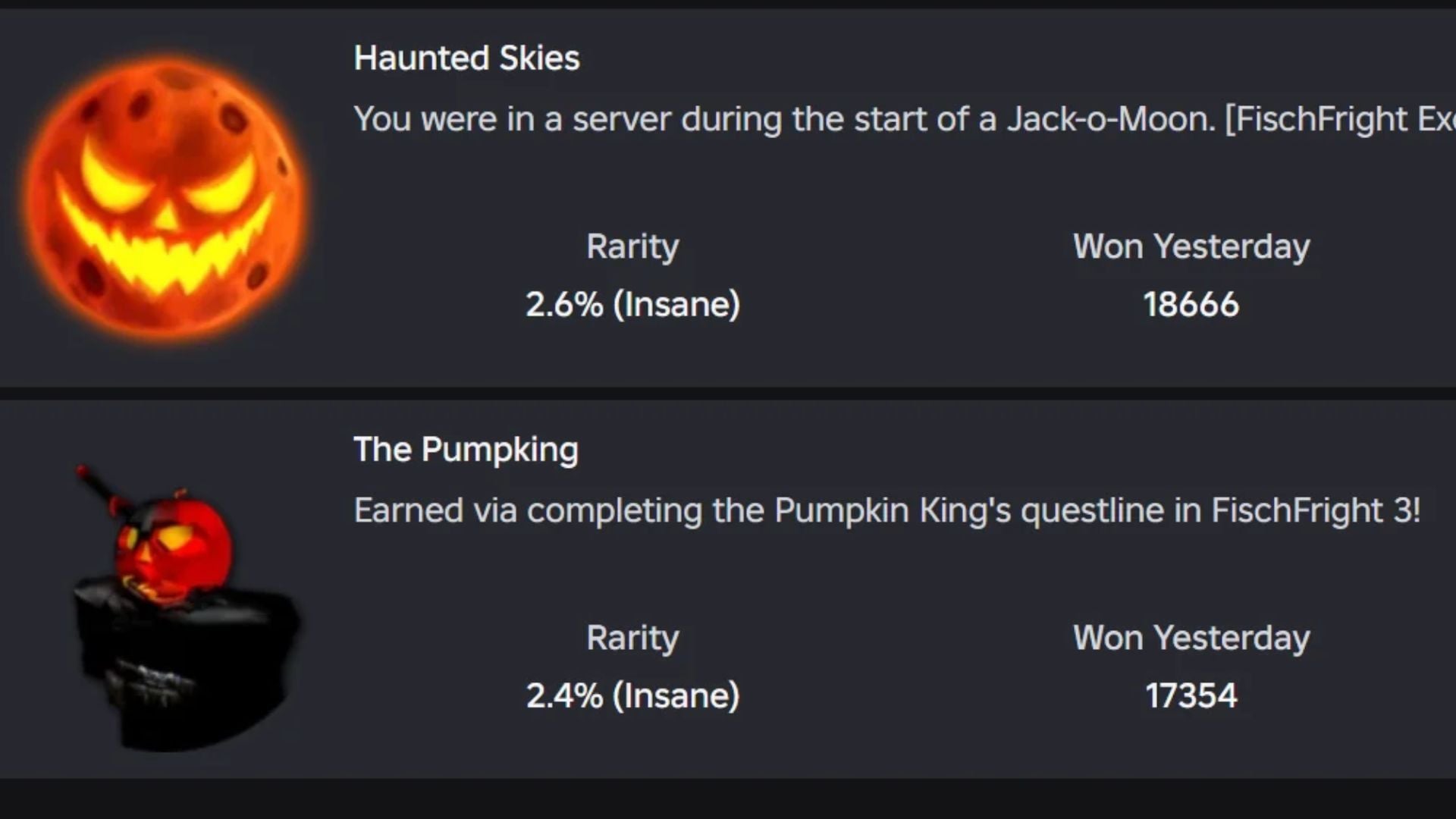 The Pumpking badge unlocked in Roblox