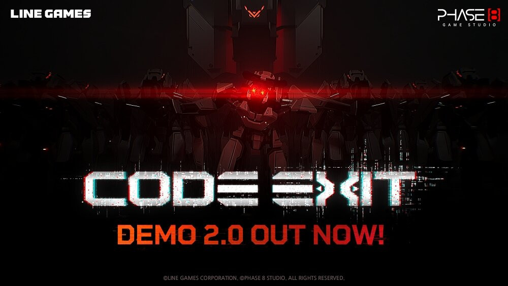 Arte oficial de CODE EXIT divulgada pela LINE Games para o lançamento da Demo 2.0