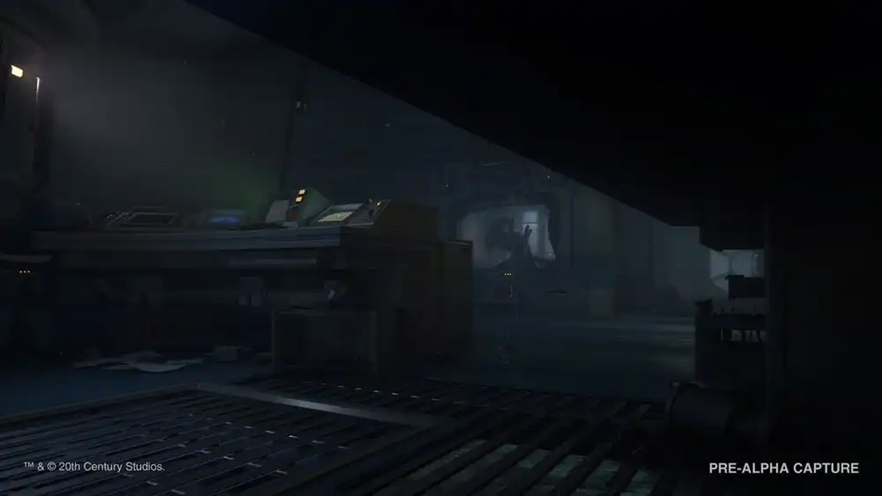 Captura pré-alfa de Alien: Isolation 2 mostra uma área escura da estação Kurosaki