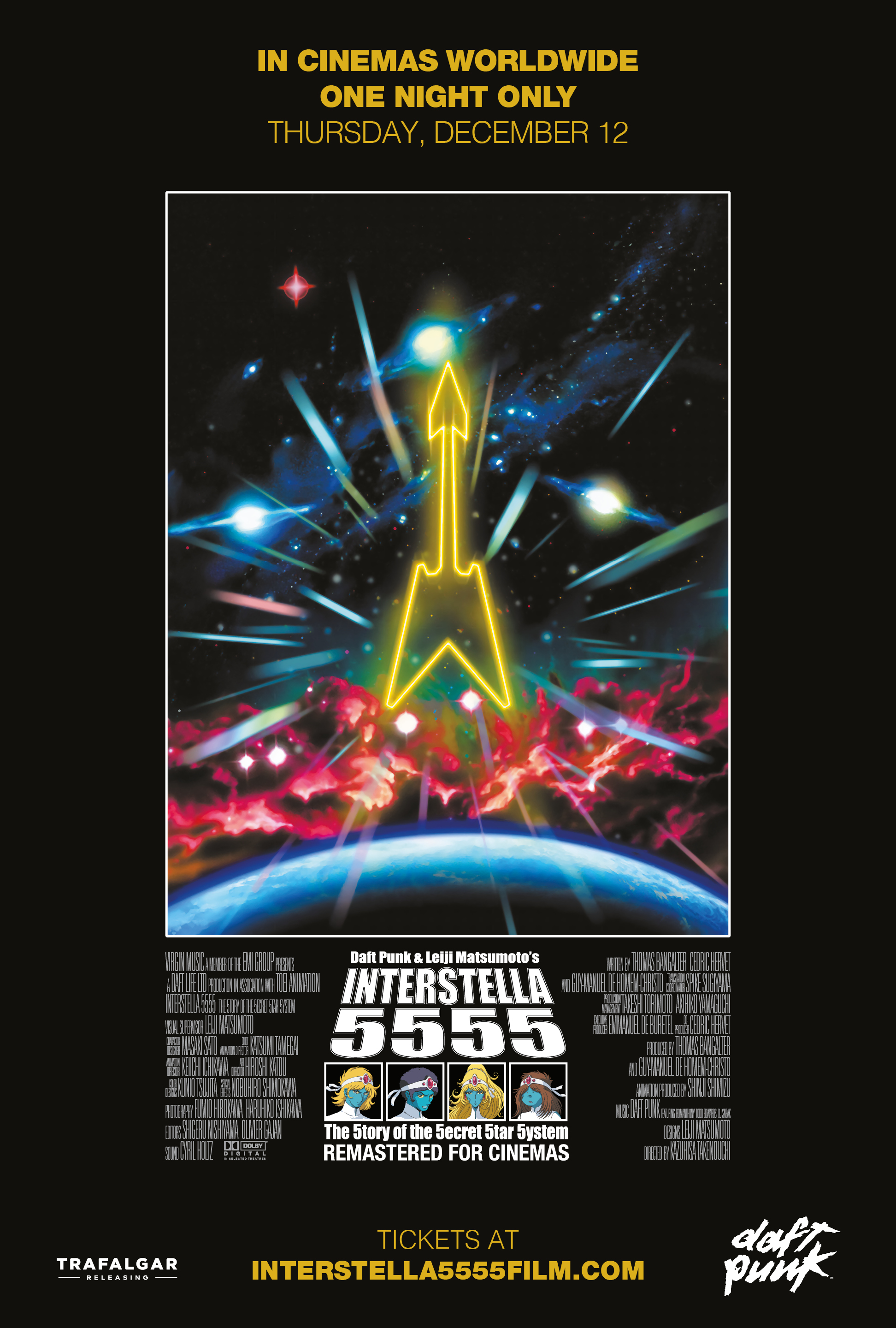 Cinema poster for Interstella 5555, the film by Daft Punk and Leiji Matsumoto