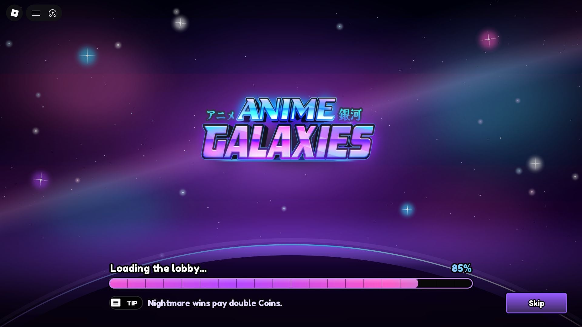 Painel de títulos e progressão de jogadores em Anime Galaxies no Roblox