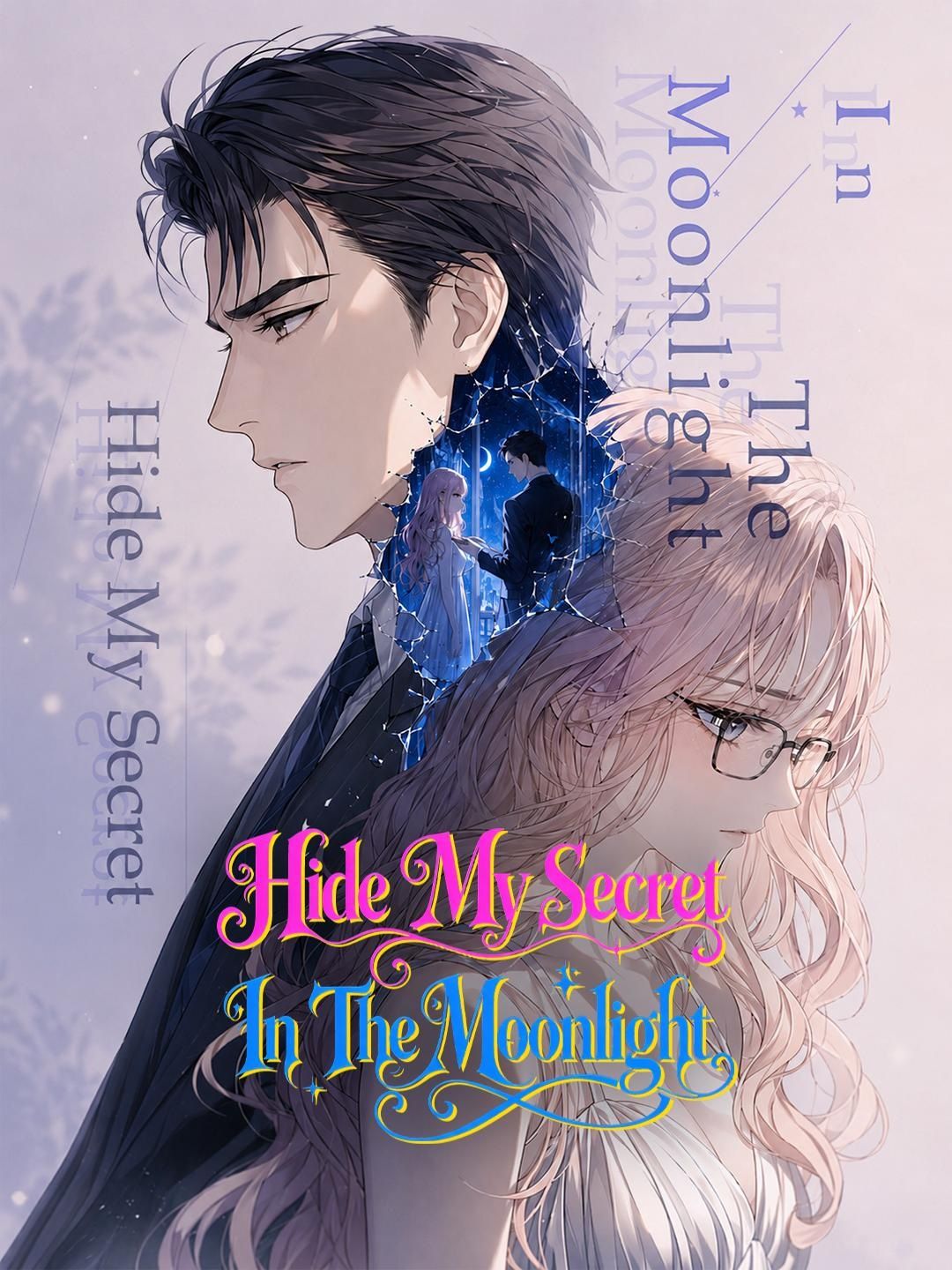 Ilustración oficial de Hide My Secret in the Moonlight, anime vertical producido con inteligencia artificial