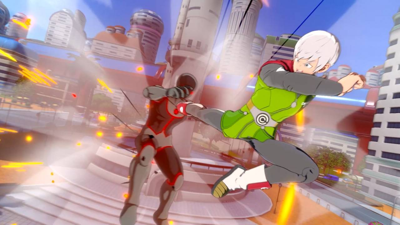 Combate de Dragon Ball Xenoverse 3 na Cidade do Oeste