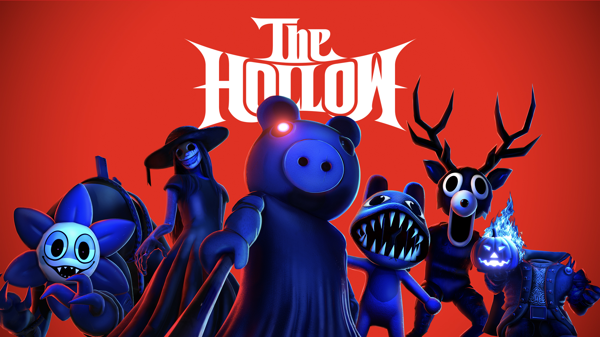 Official Roblox The Hollow event artwork with Halloween monsters