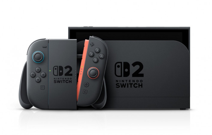 Console Nintendo Switch 2 com dock preta e Joy-Con vermelho, fotografia de divulgação