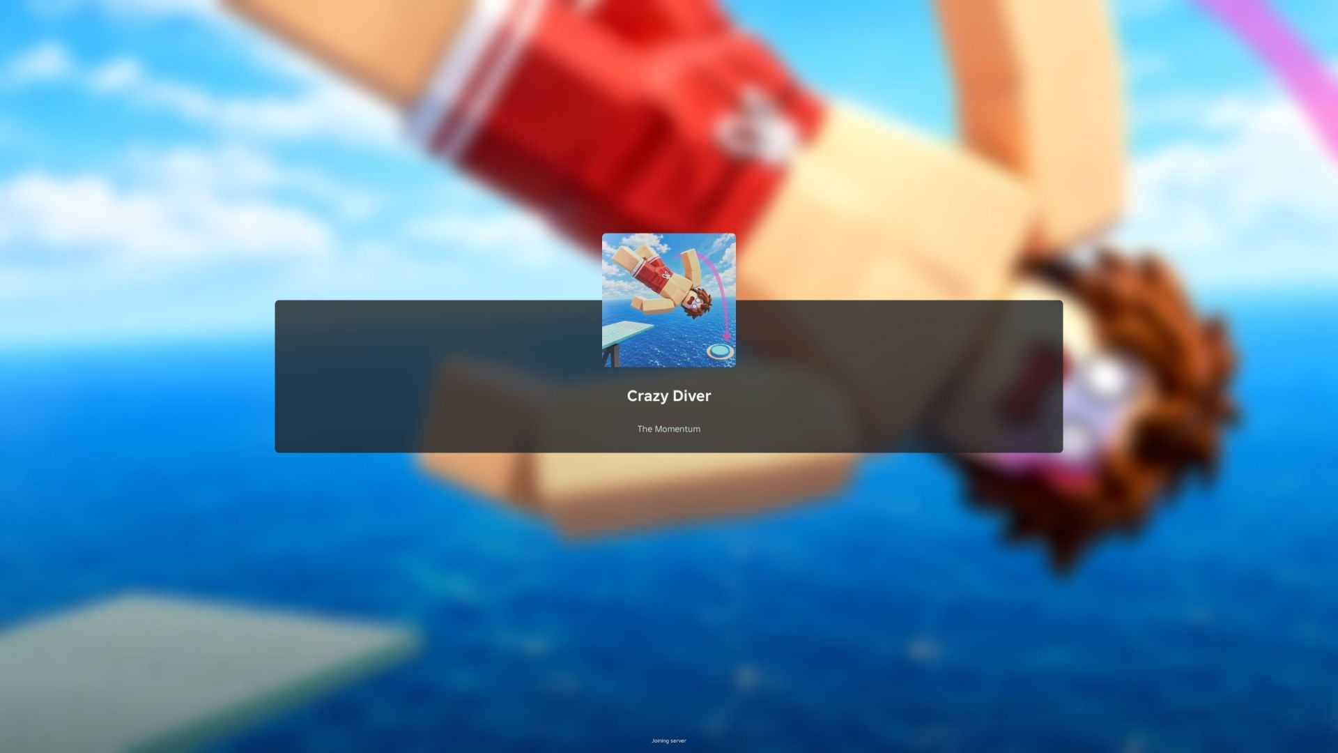 Avatar de Roblox durante un salto en Crazy Diver
