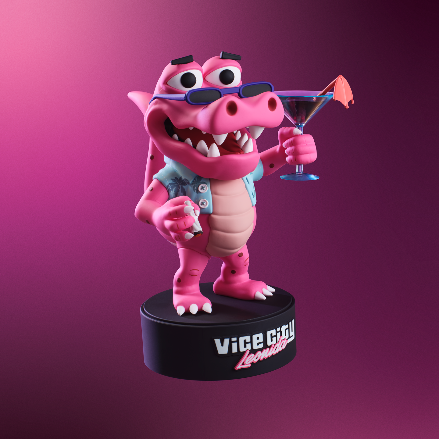 Figura oficial de Macca the Gator, mascote fictício de GTA 6, anunciada pela Rockstar Games
