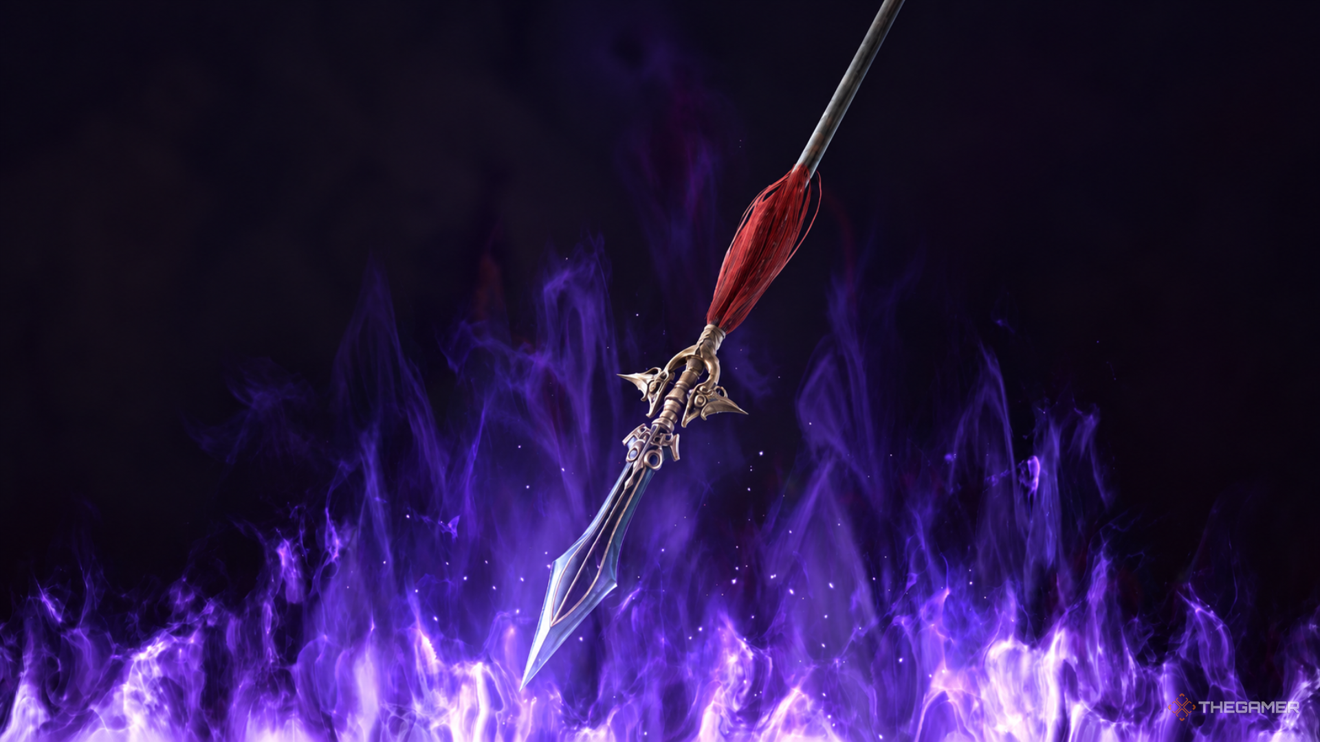 Thunder Spear rodeada de energía eléctrica violeta en Phantom Blade Zero
