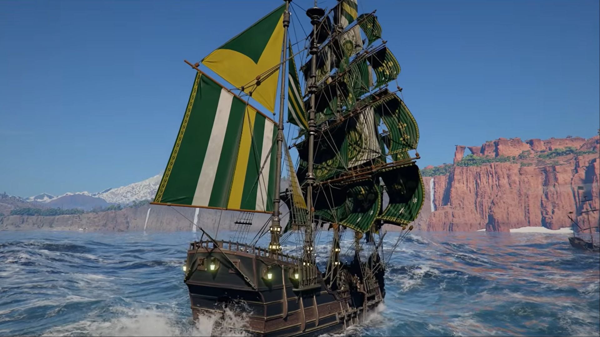 Vessel navigating across the Great Ocean of Pywel in Crimson Desert