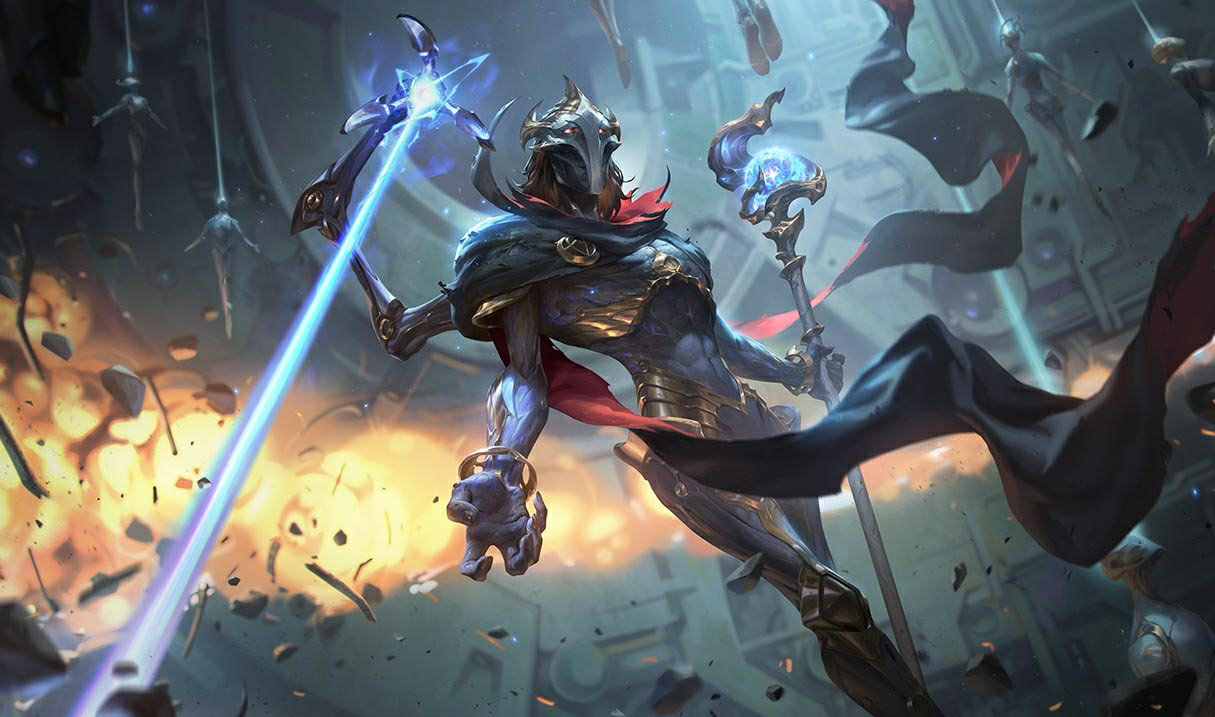 Splash art oficial de Viktor, o Arauto das Máquinas em League of Legends