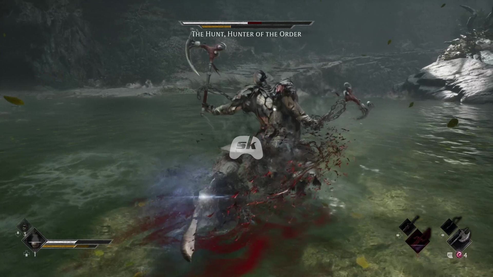 Heavy Sha-Chi strike glowing blue indicating resource consumption in Phantom Blade Zero