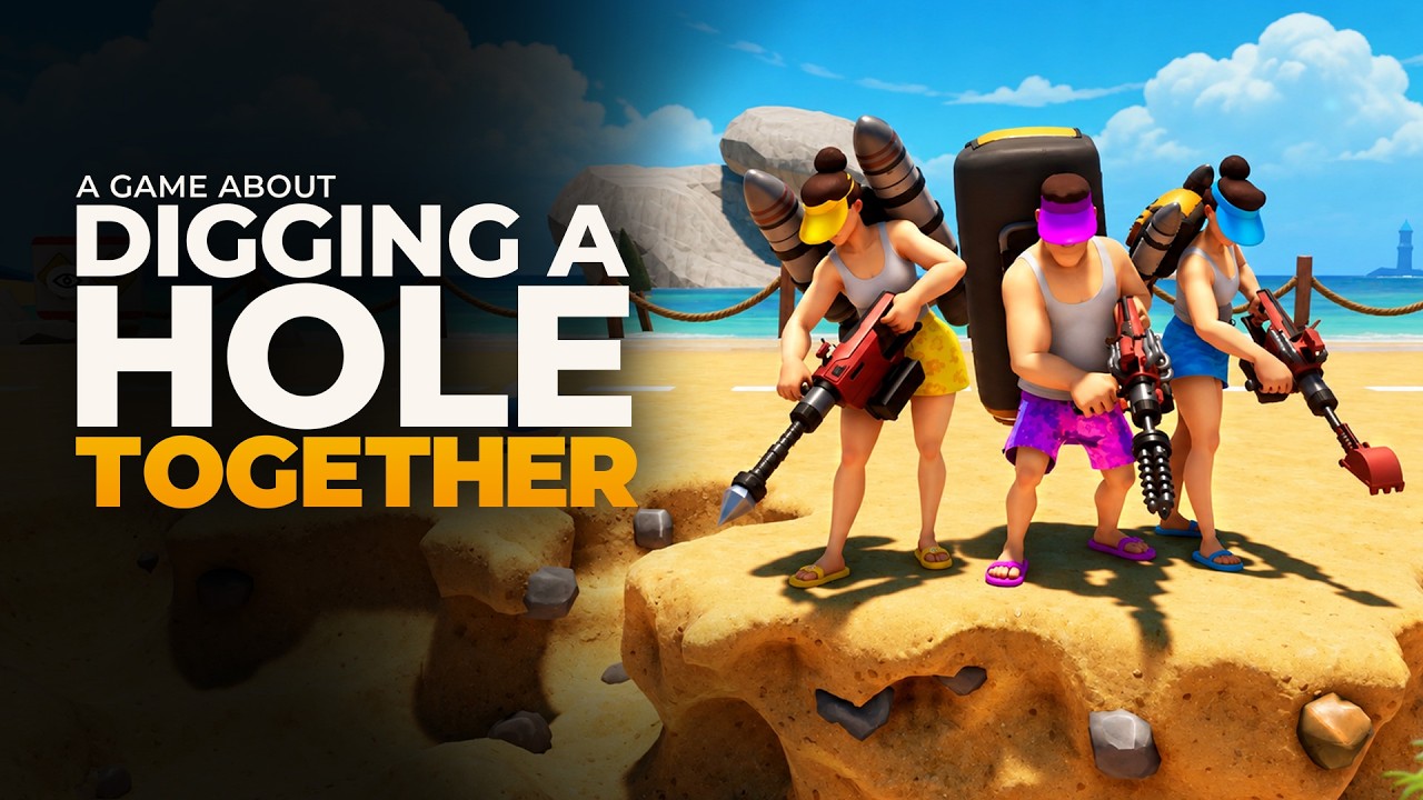 Thumbnail do trailer de revelação da data de lançamento de A Game About Digging A Hole Together