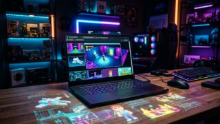 Computador portátil executando jogos clássicos renderizados em abas de navegador de internet
