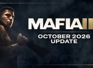 Lincoln Clay com uma arma ao lado do logotipo de Mafia III e da identificação da atualização de outubro de 2026.