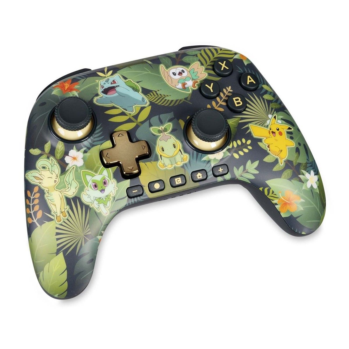 Control inalámbrico PowerA Advantage Plantopia con tema botánico de Pokémon